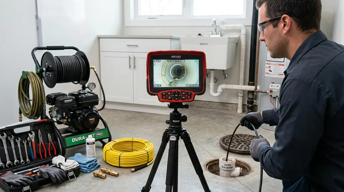 Sewer camera inspection and hydro-jetting